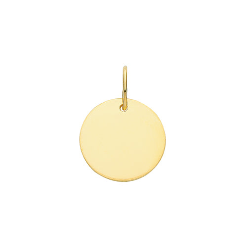 9ct Yellow Gold Round Small Disc Pendant