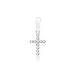 9ct white gold cz cross pendant