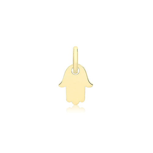 9ct Yellow Gold Small Plain Hamsa Hand Pendant