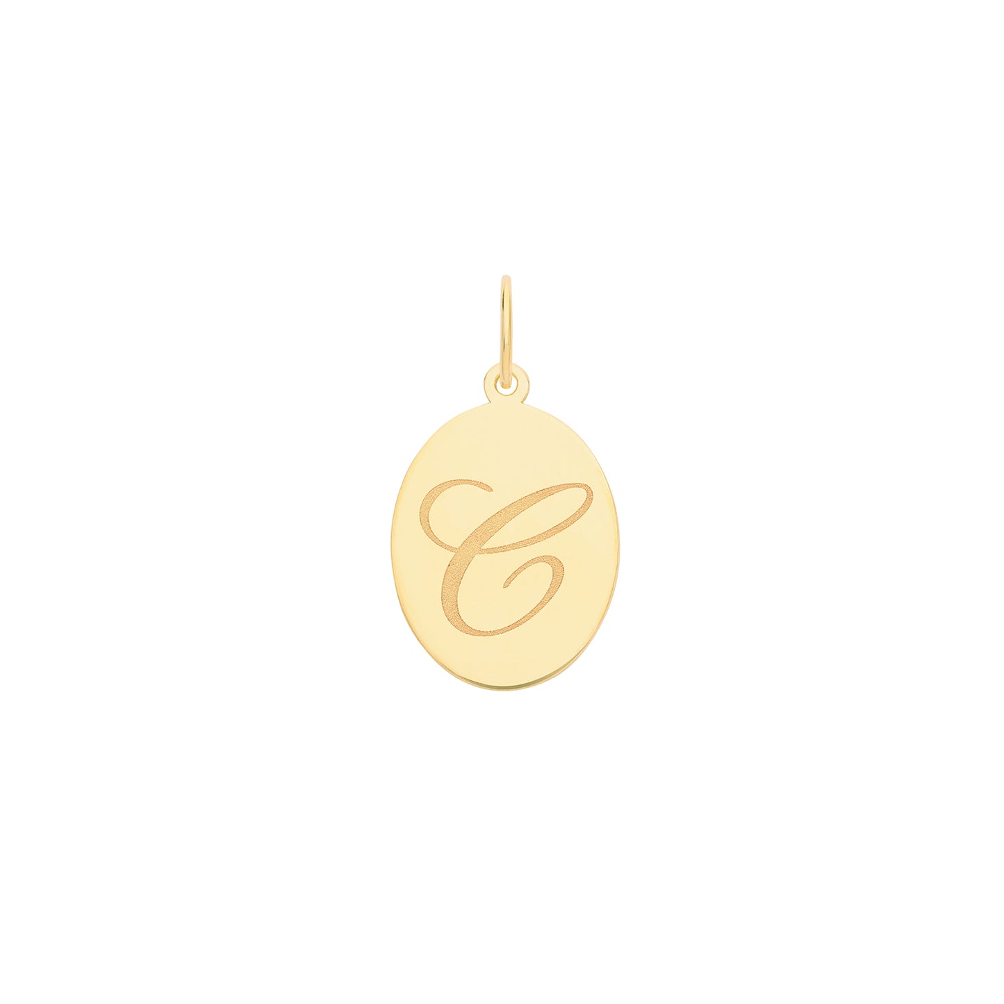9ct Yellow Gold Disc Letter Pendant