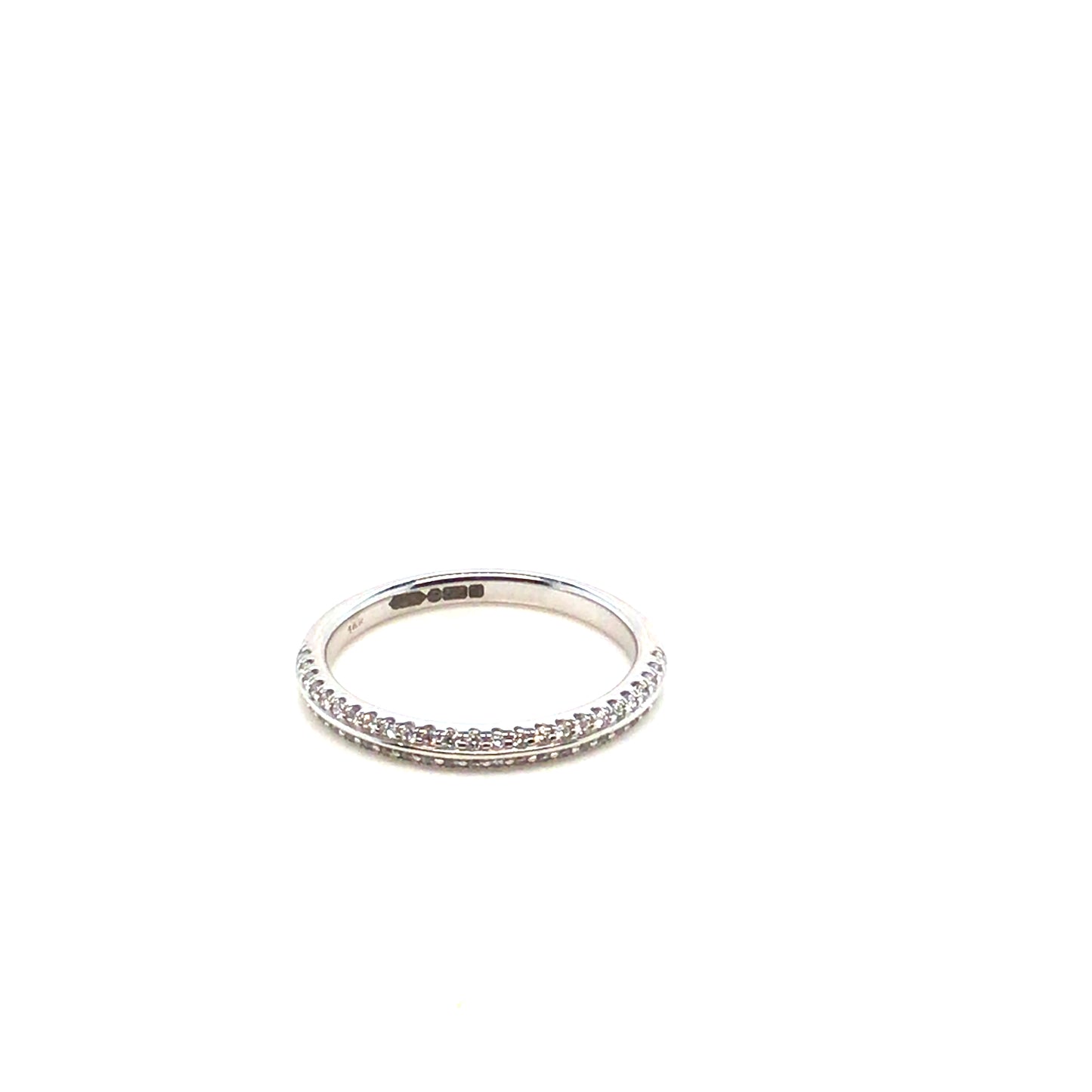 14ct White Gold Knife Edge half eternity ring