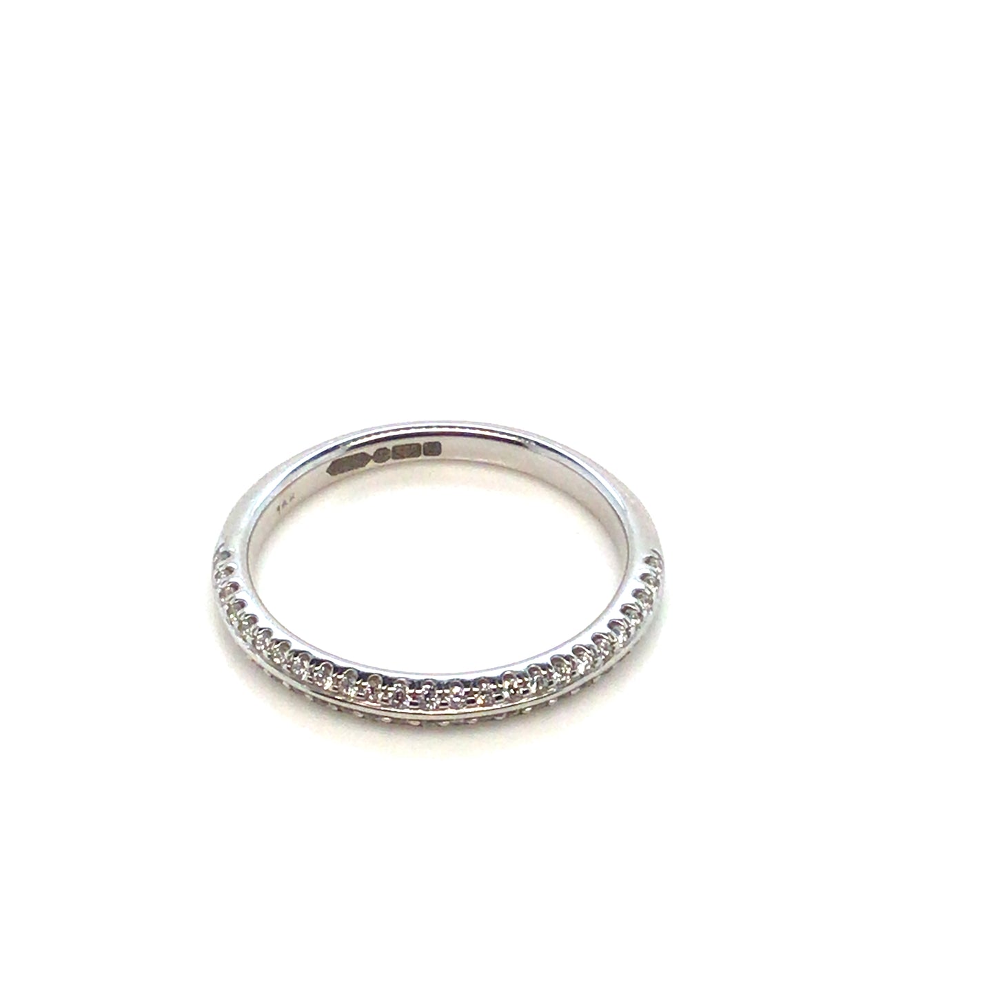 14ct White Gold Knife Edge half eternity ring