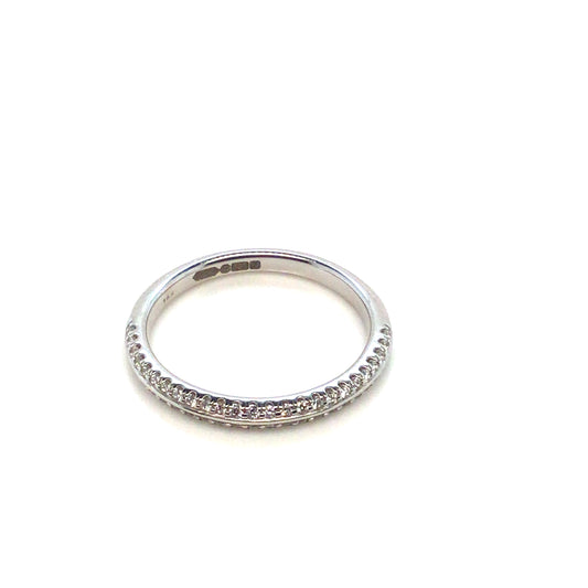 14ct White Gold Knife Edge half eternity ring
