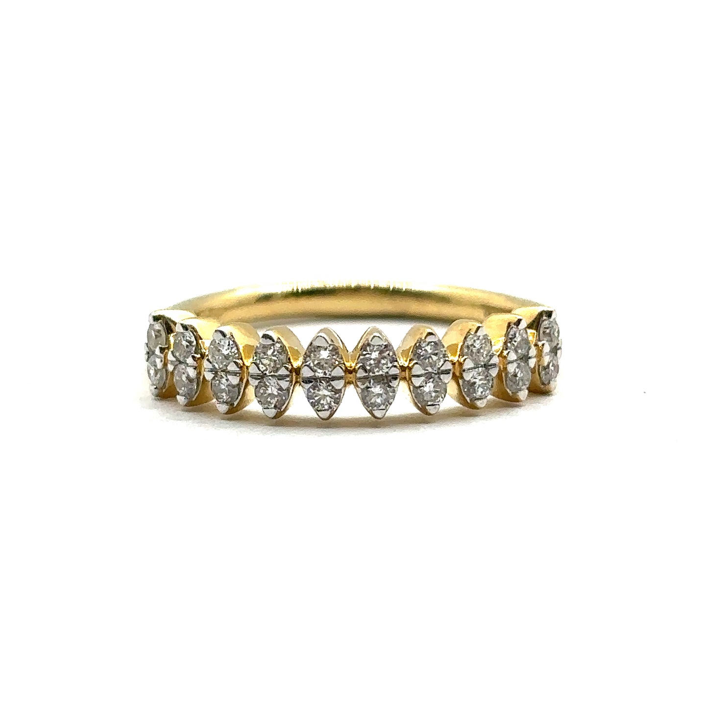 18ct Yellow Gold, Marquise Cut Shaped Eternity Ring