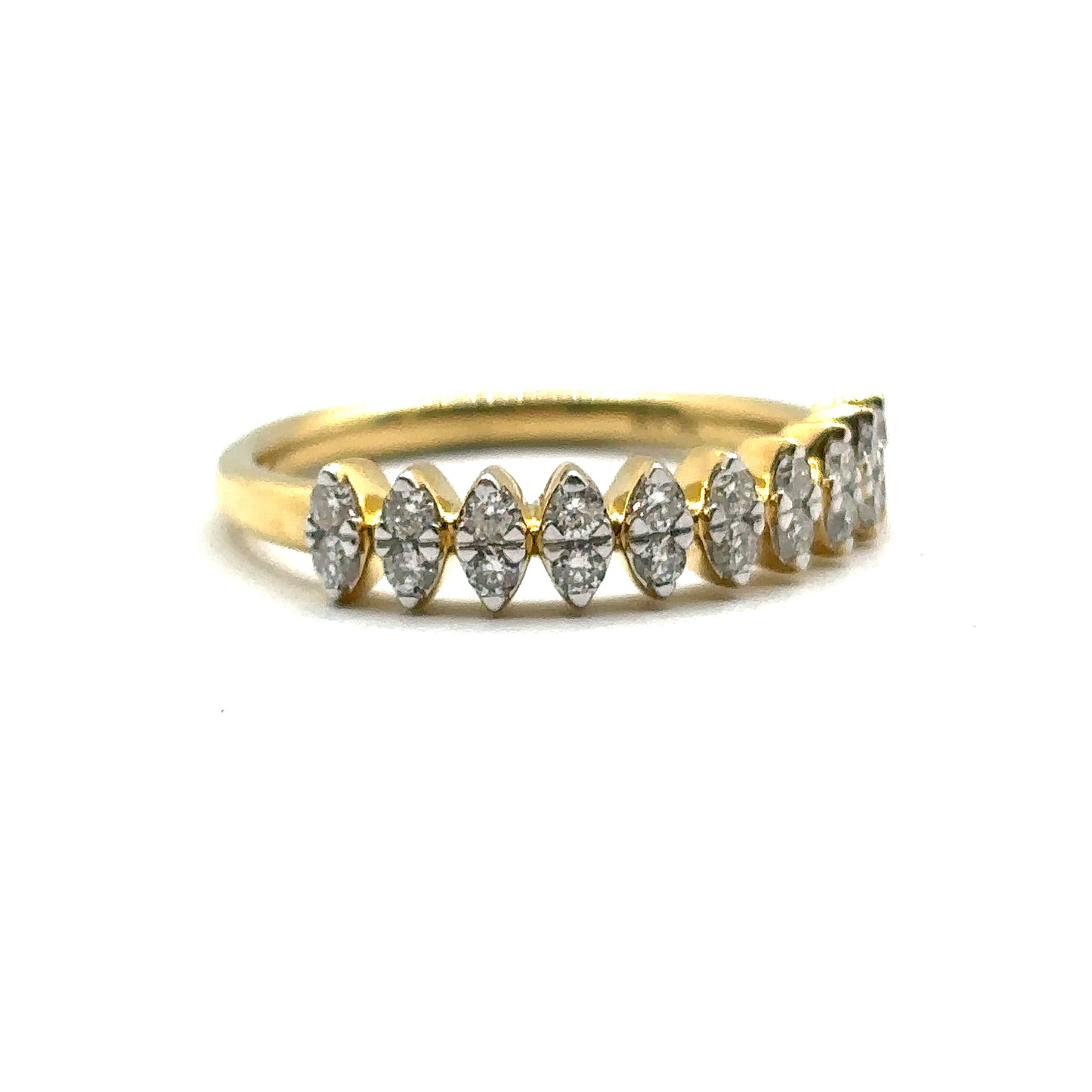 18ct Yellow Gold, Marquise Cut Shaped Eternity Ring