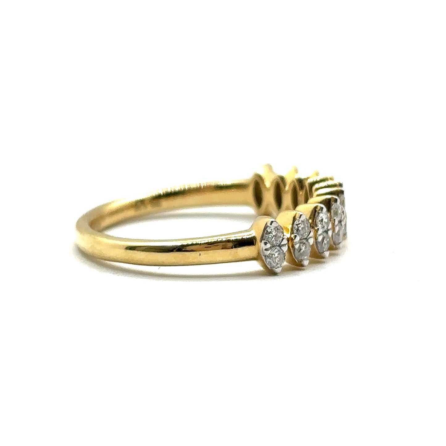 18ct Yellow Gold, Marquise Cut Shaped Eternity Ring