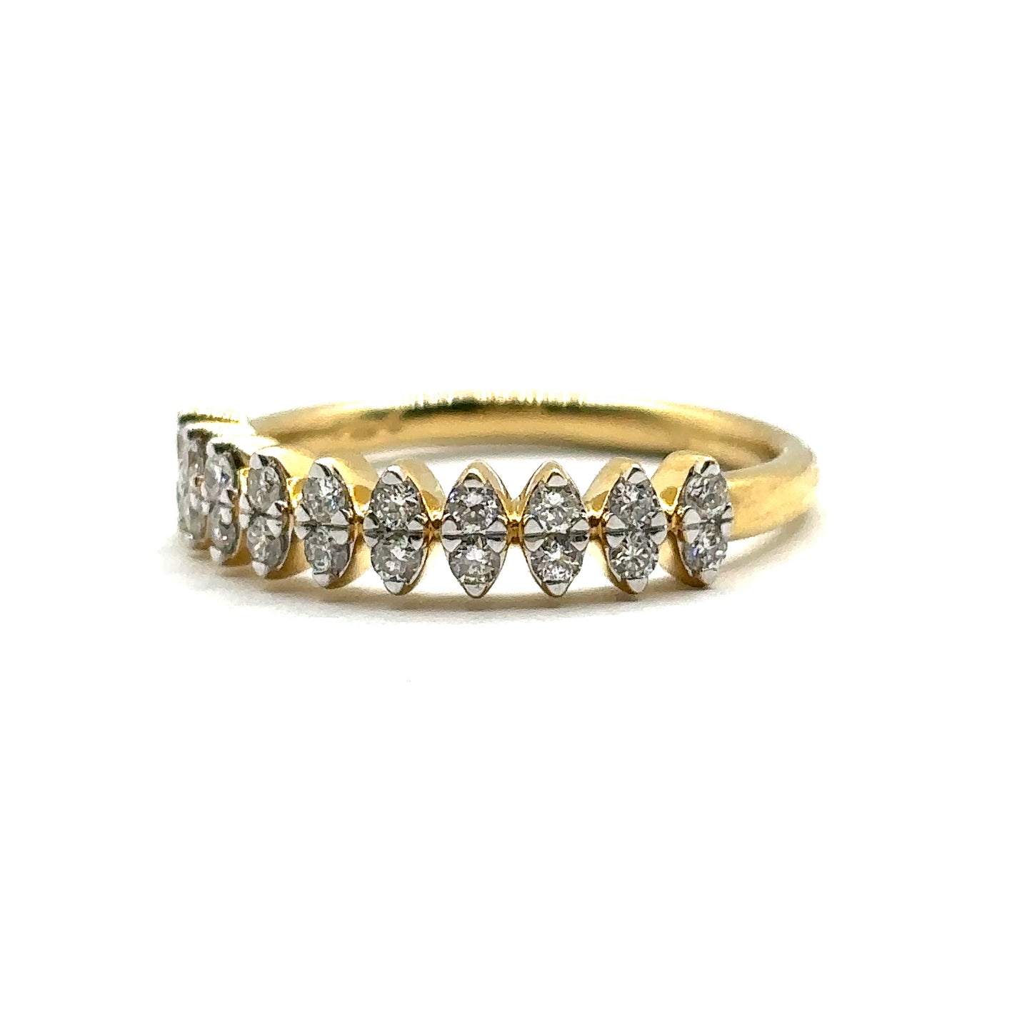 18ct Yellow Gold, Marquise Cut Shaped Eternity Ring