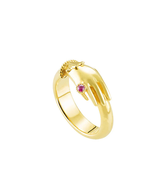 "Pinky Promise" With Ruby Ring in 18ct Gold