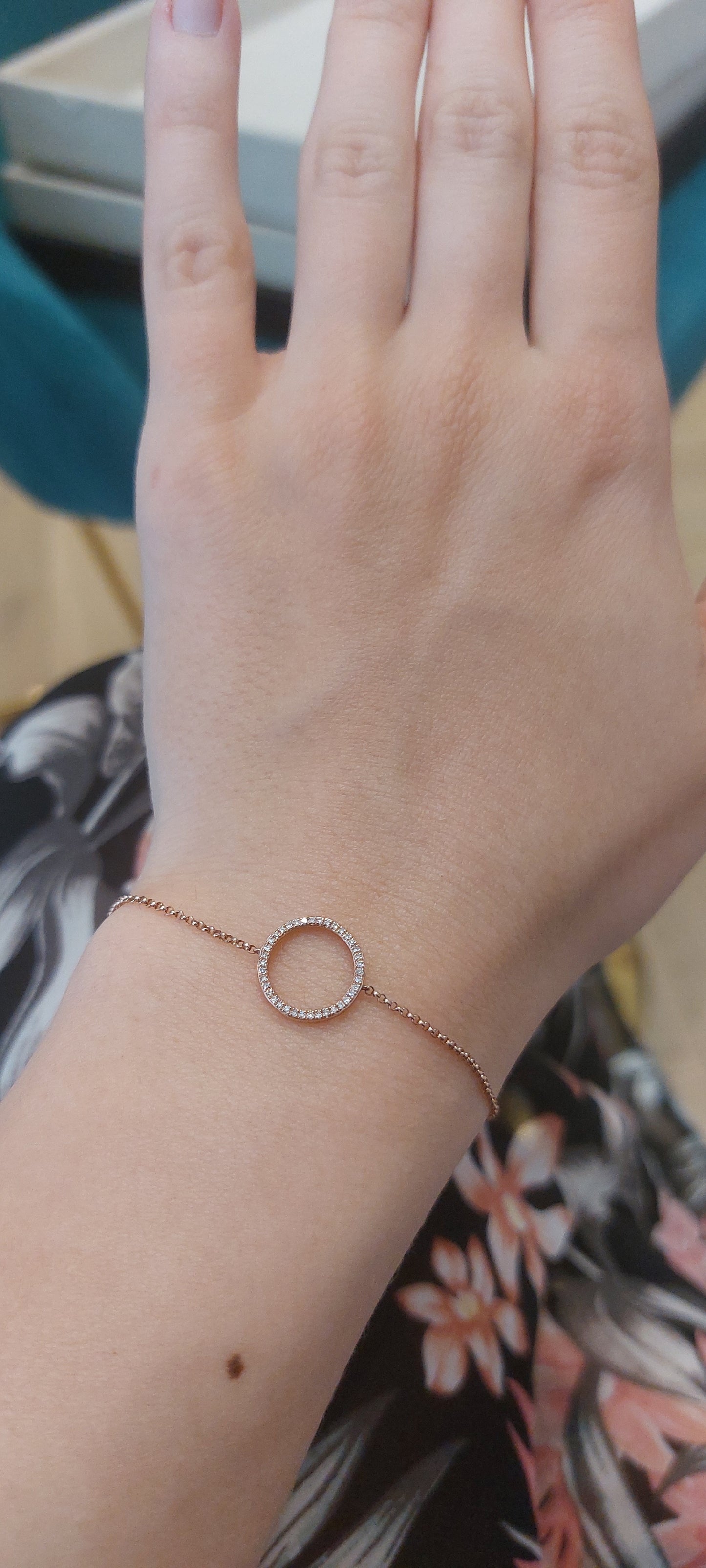 9ct Rose Gold Circle of Life Diamond Bracelet