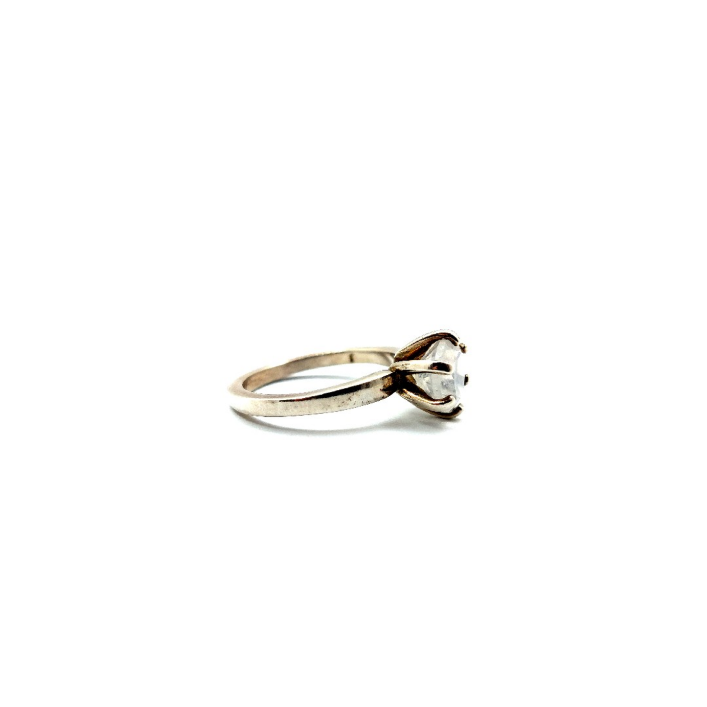 Sterling Silver 6 Claw Round Moonstone Ring