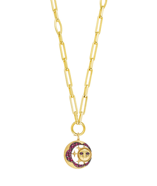 "Look Up At The Moon" Ruby Pendant in 18ct Gold