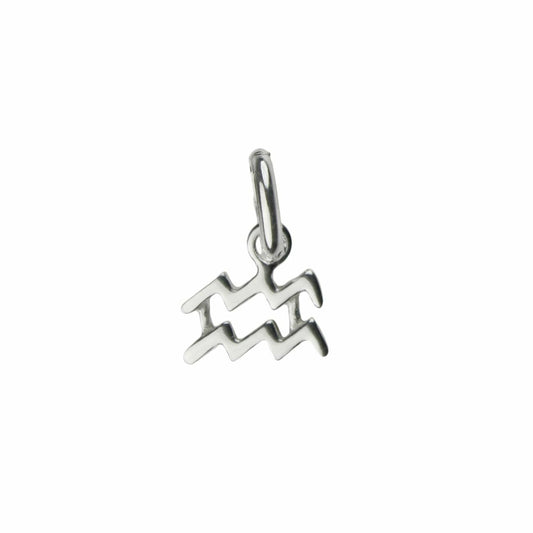 Sterling Silver Aquarius Star Sign Mini Pendant Necklace, 18"