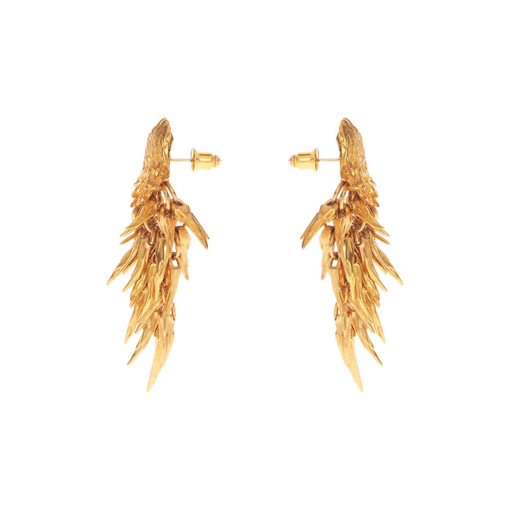 Dionysus Bear Drop Gold Plated Earrings