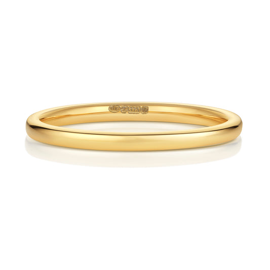Slim 1.7mm Wide, 9ct Yellow Gold Band, Wedding Band, "Stopper" Ring