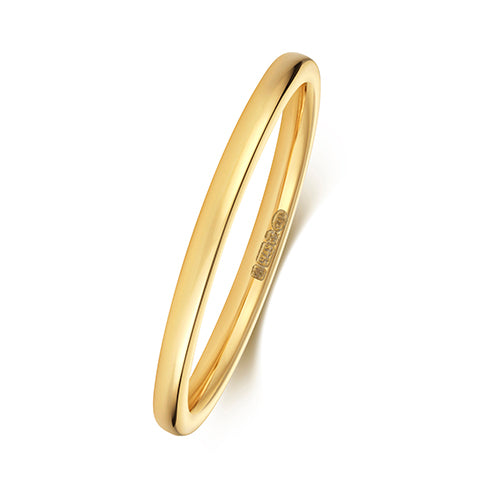 Slim 1.7mm Wide, 9ct Yellow Gold Band, Wedding Band, "Stopper" Ring