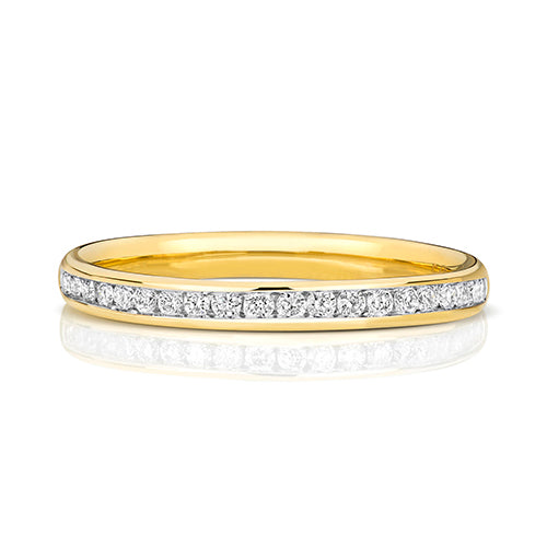 9CT DIAMOND ETERNITY RING 9CT W/G 50% CHANNEL SET 2.2MM 18D