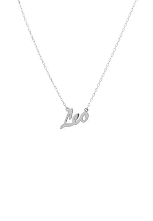 Leo Zodiac Star Sign Name Necklace In Sterling Silver