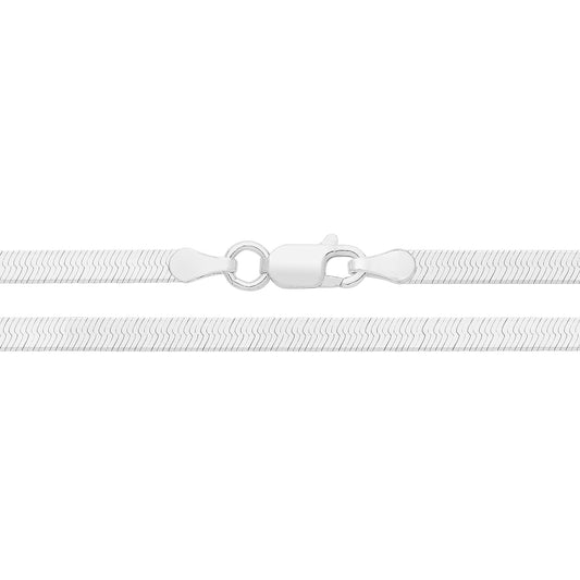 Silver Wide Flat Snake 7" Bracelet