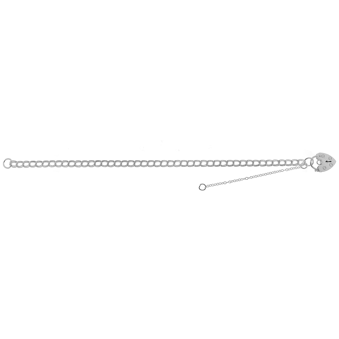 925 Silver Charm Bracelet with a Heavy Padlock