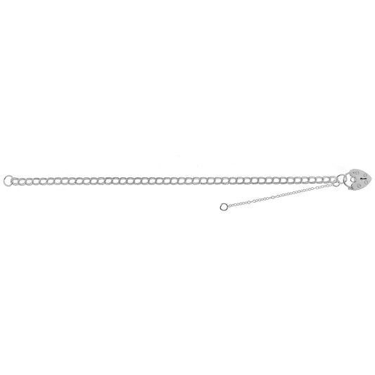 925 Silver Charm Bracelet with a Heavy Padlock
